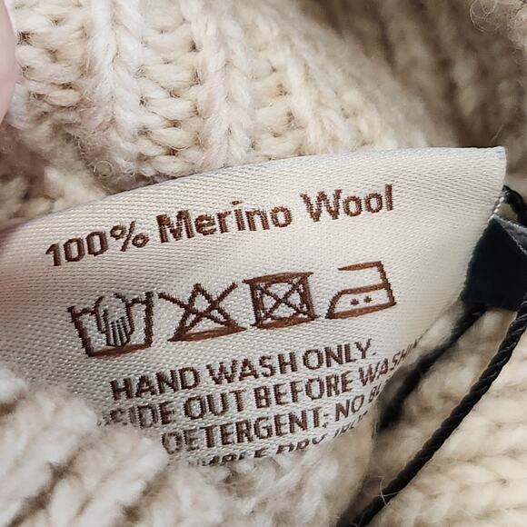 Saol Ireland Womens 2XL 100% Merino Wool Cableknit Turtleneck Pullover Sweater - Picture 11 of 13